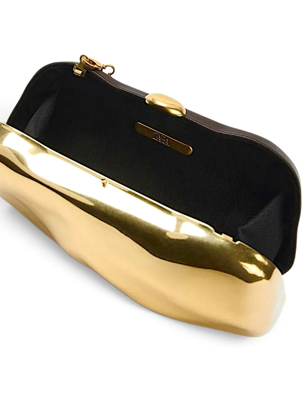 ZARA Metallic Crossbody Box Clutch Bag - Picture 4 of 16